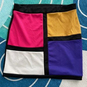 COPY - Mondrian color block mini skirt